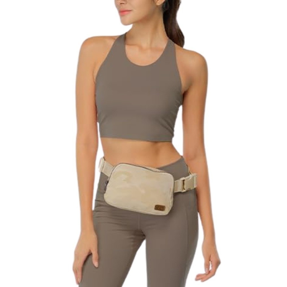 CC BEANIE Cream Camo Fanny Pack Belt Bag Adjustable Strap Zipper Pouch NWT - Picture 2 of 10